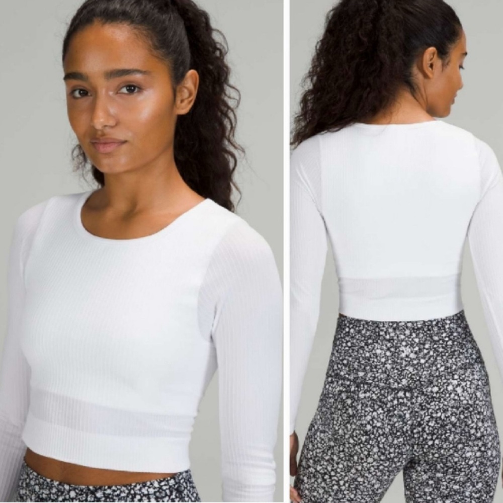 Lululemon Ebb to Street Long Sleeve in White Size 8 LW3DZNS